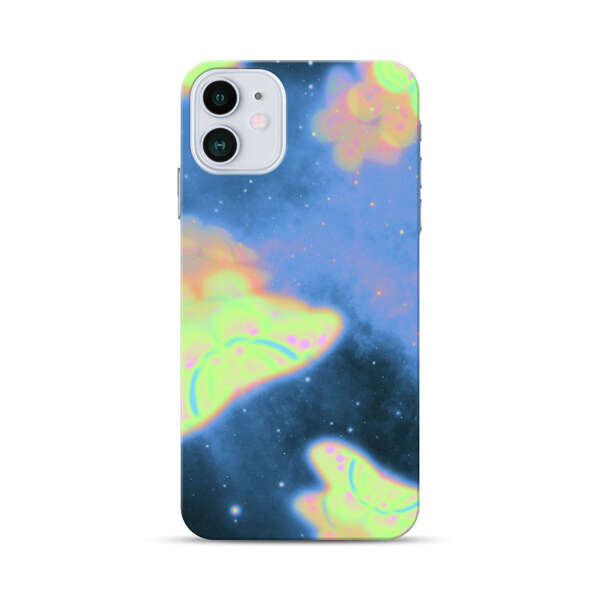 Dreamy Glowing Cosmic Butterflies iPhone 12 Hard Case