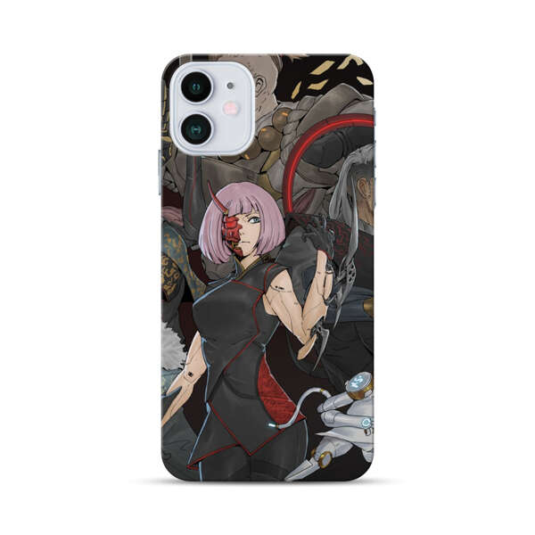 Futuristic Cyberpunk Warriors and Robotic Cat in Dynamic Pose iPhone 12 Hard Case