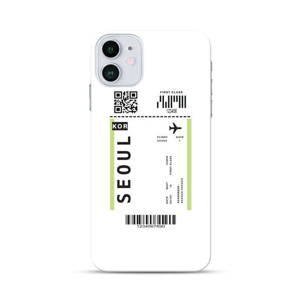Minimalist Seoul Boarding Pass iPhone 12 Hard Case