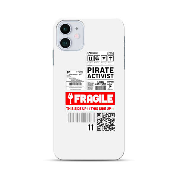 Pirate Activist Fragile Shipping Label iPhone 12 Hard Case