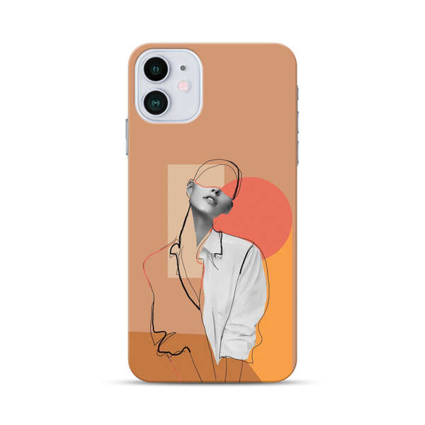 Stylish Abstract Portrait Art iPhone 12 Hard Case