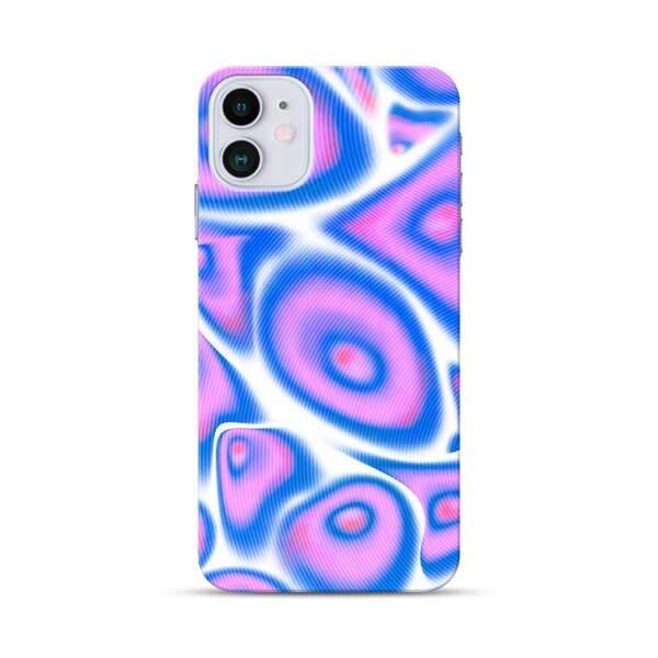 Vibrant Abstract Pink and Blue Swirl Pattern iPhone 12 Hard Case
