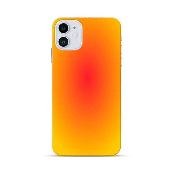 Vibrant Red Focal Point with Yellow Gradient Background iPhone 12 Hard Case