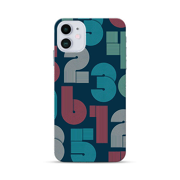 Vibrant Seamless Pattern of Colorful Stylized Numbers iPhone 12 Hard Case