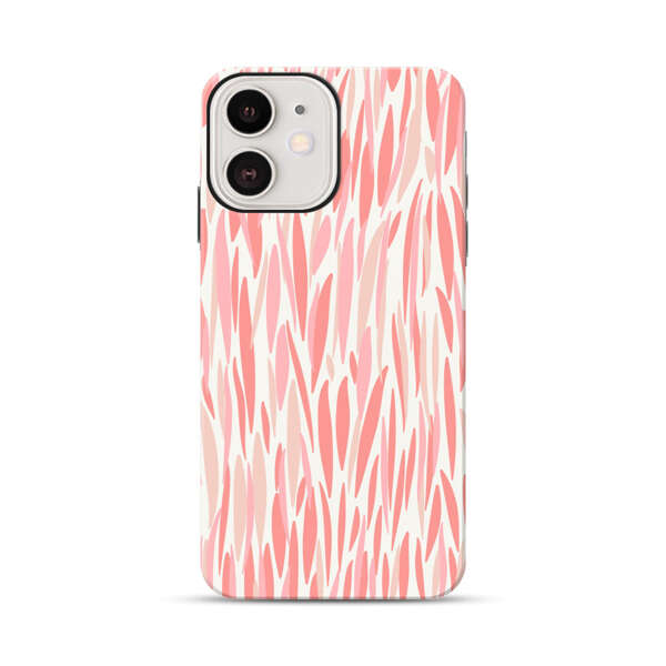 Abstract Coral Wavy Lines Pattern iPhone 12 Impact Case
