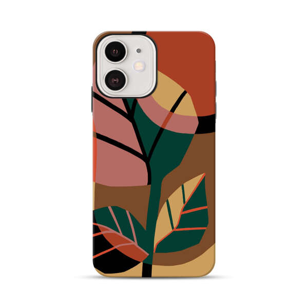 Abstract Geometric Leaves Design iPhone 12 Impact Case