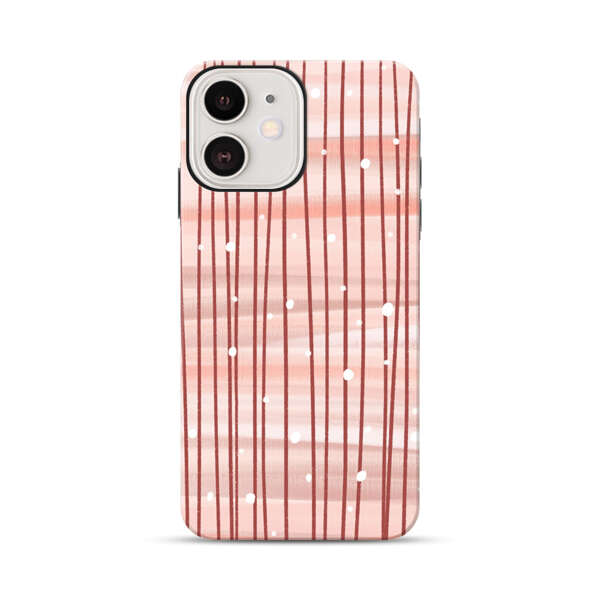 Abstract Vertical Lines Pink Pattern iPhone 12 Impact Case