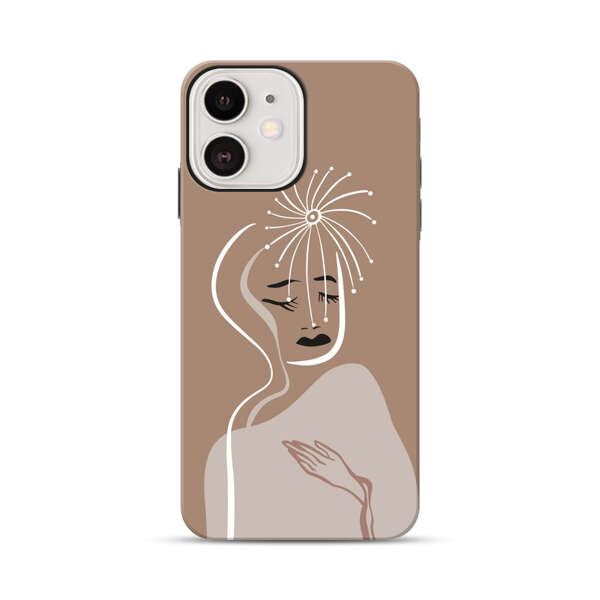 Artistic Abstract Portrait with Serene Face iPhone 12 Impact Case