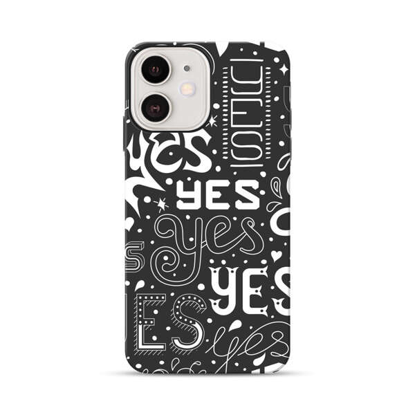 Bold Playful Typography Yes Pattern iPhone 12 Impact Case