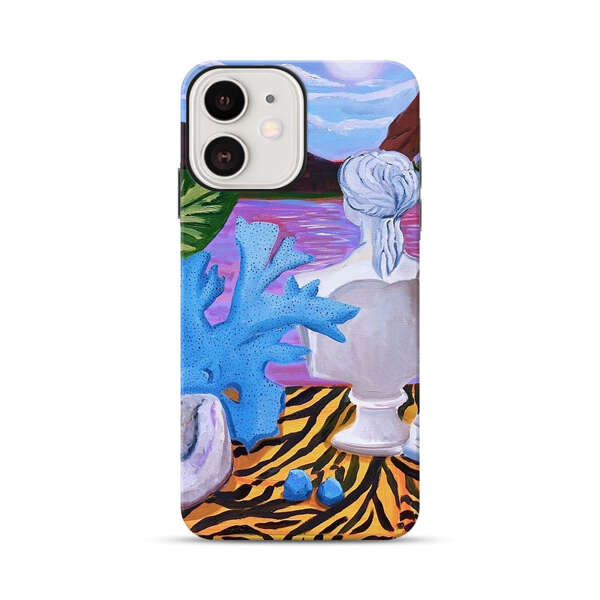 Classical Statues and Tropical Plants by the Ocean iPhone 12 Impact Case
