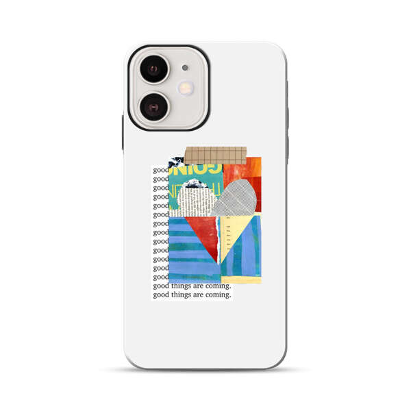 Colorful Abstract Collage with Geometric Shapes iPhone 12 Impact Case