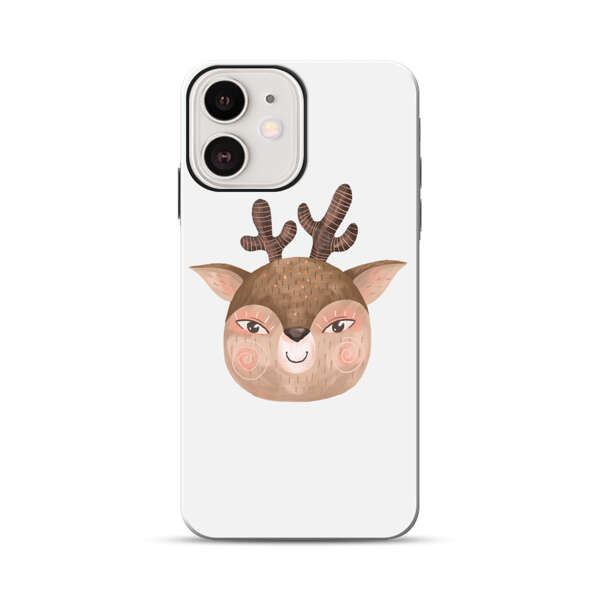 Cute Cartoon Deer Face iPhone 12 Impact Case
