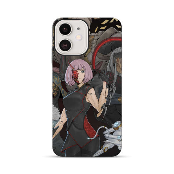 Futuristic Cyberpunk Warriors and Robotic Cat in Dynamic Pose iPhone 12 Impact Case