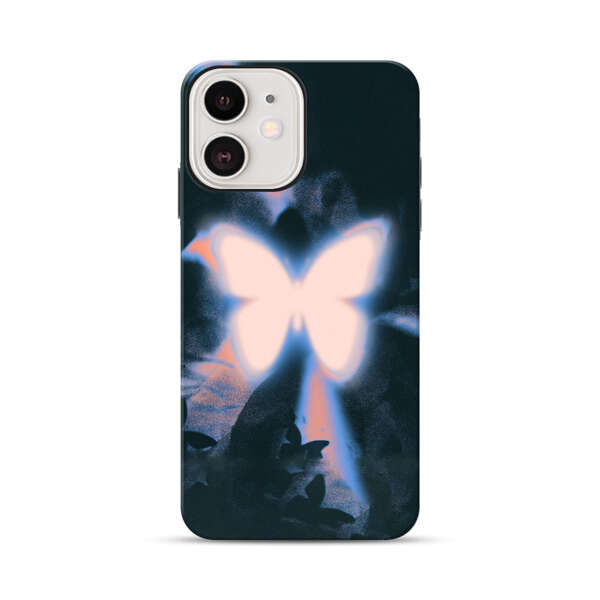 Glowing White Butterfly iPhone 12 Impact Case