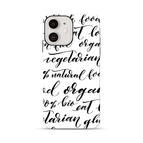 Healthy Food Lifestyle Calligraphy Pattern iPhone 12 Impact Case