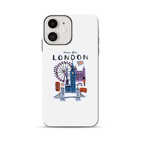 London Iconic Landmarks Illustration iPhone 12 Impact Case