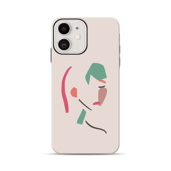 Minimalist Abstract Line Art Woman Face iPhone 12 Impact Case