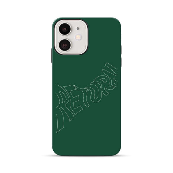 Minimalist Green Wavy Return Text iPhone 12 Impact Case