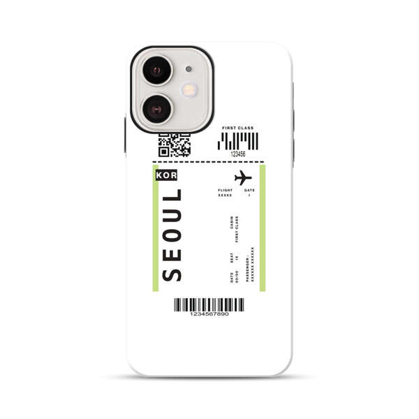 Minimalist Seoul Boarding Pass iPhone 12 Impact Case