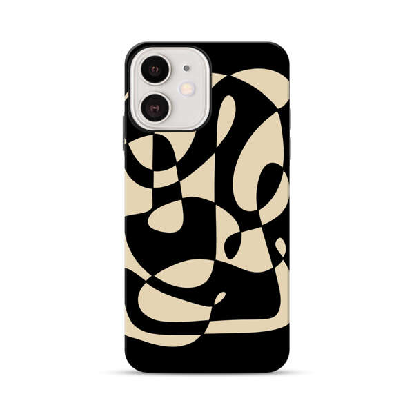Modern Abstract Beige and Black Geometry iPhone 12 Impact Case