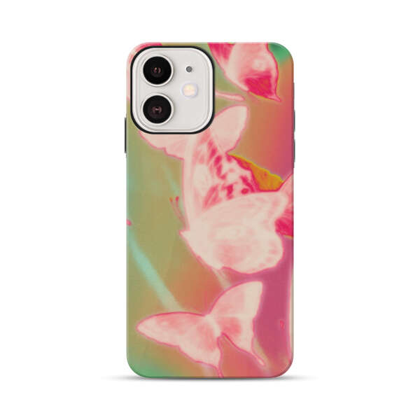 Pink Butterflies Dreamy Colorful Background iPhone 12 Impact Case