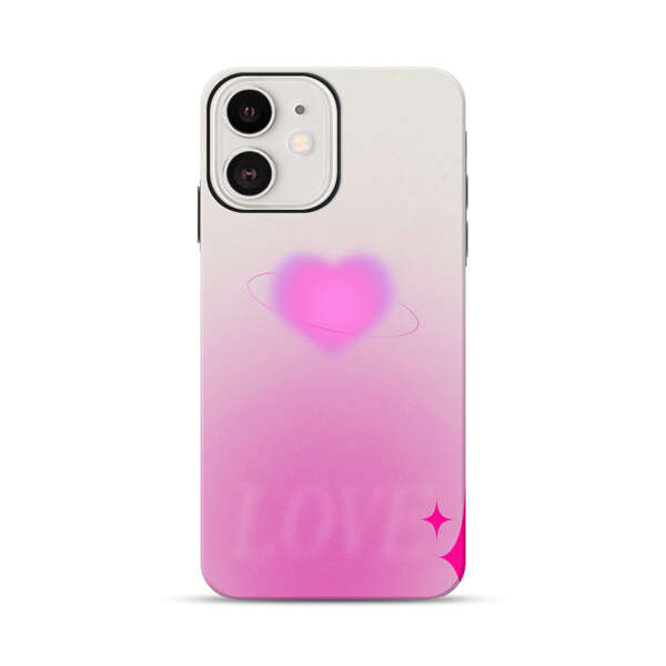 Pink Glowing Heart Love Sparkle iPhone 12 Impact Case