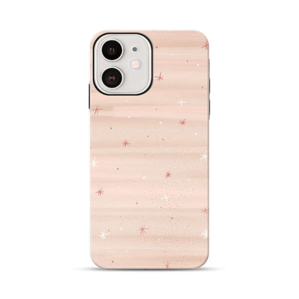 Soft Pink Background with Delicate Stars iPhone 12 Impact Case