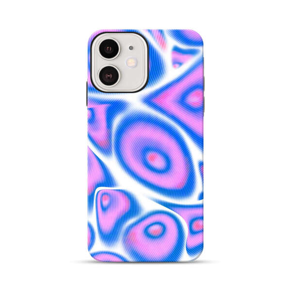 Vibrant Abstract Pink and Blue Swirl Pattern iPhone 12 Impact Case