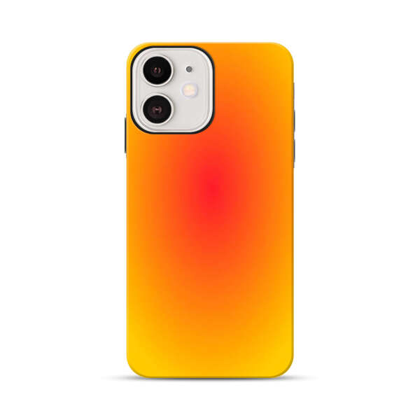 Vibrant Red Focal Point with Yellow Gradient Background iPhone 12 Impact Case