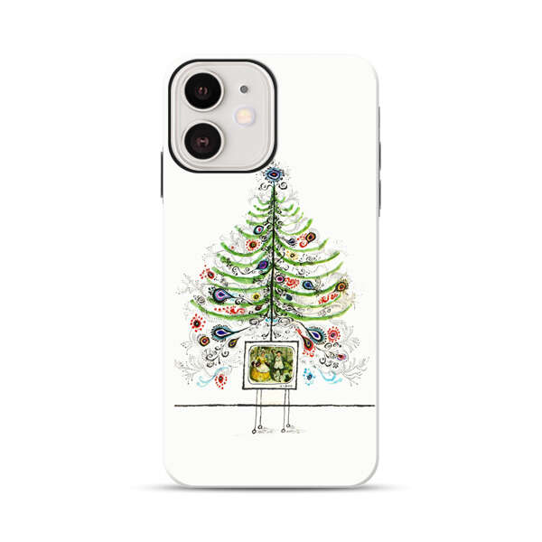 Whimsical Christmas Tree Artistic Design iPhone 12 Impact Case
