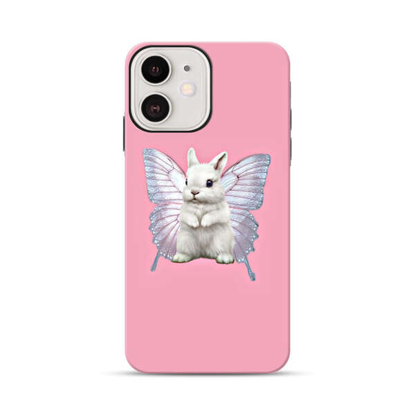 White Bunny with Butterfly Wings iPhone 12 Impact Case