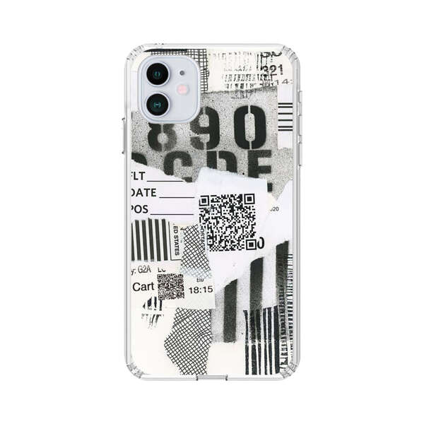 Abstract Collage Torn Paper Barcodes iPhone 12 Mini Case