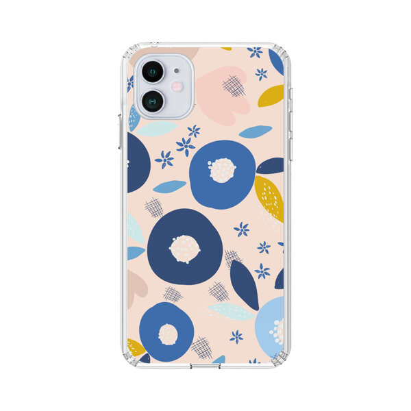 Abstract Floral Pattern with Blue, Pink and Mustard Flowers iPhone 12 Mini Case