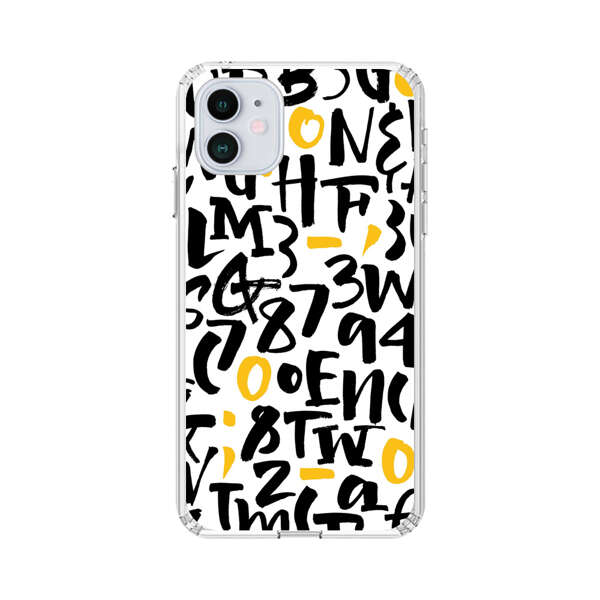 Abstract Typography Letter Number Pattern iPhone 12 Mini Case