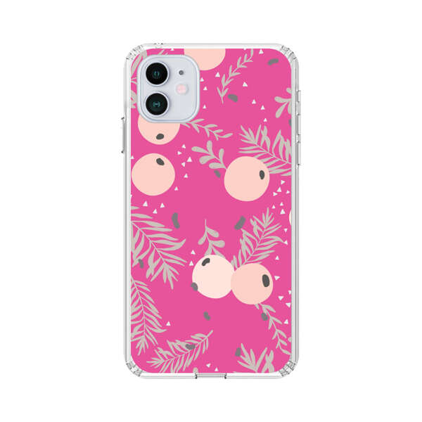 Berries Floral Pattern Pink Background iPhone 12 Mini Case