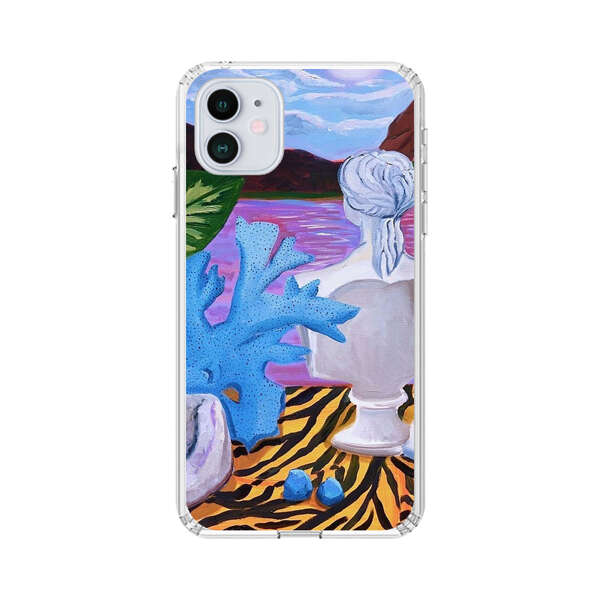 Classical Statues and Tropical Plants by the Ocean iPhone 12 Mini Case