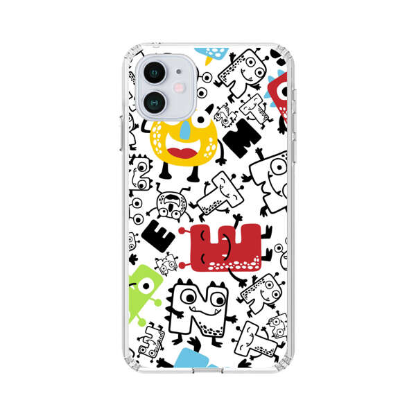 Colorful Cartoon Monsters Letters Pattern iPhone 12 Mini Case