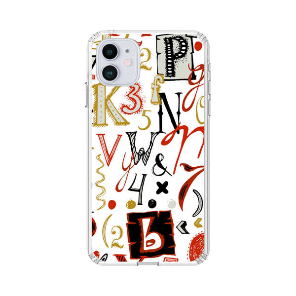 Colorful Hand Drawn Letters and Numbers Pattern iPhone 12 Mini Case