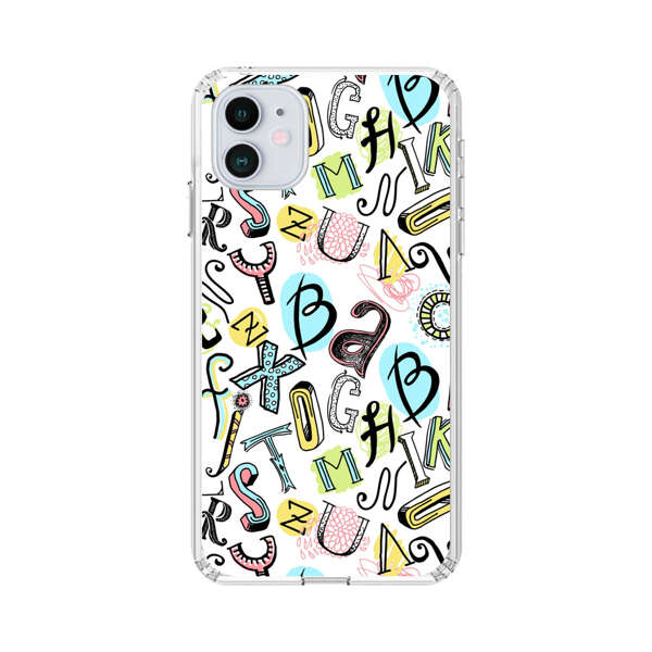 Colorful Scattered Alphabet Letters Pattern iPhone 12 Mini Case