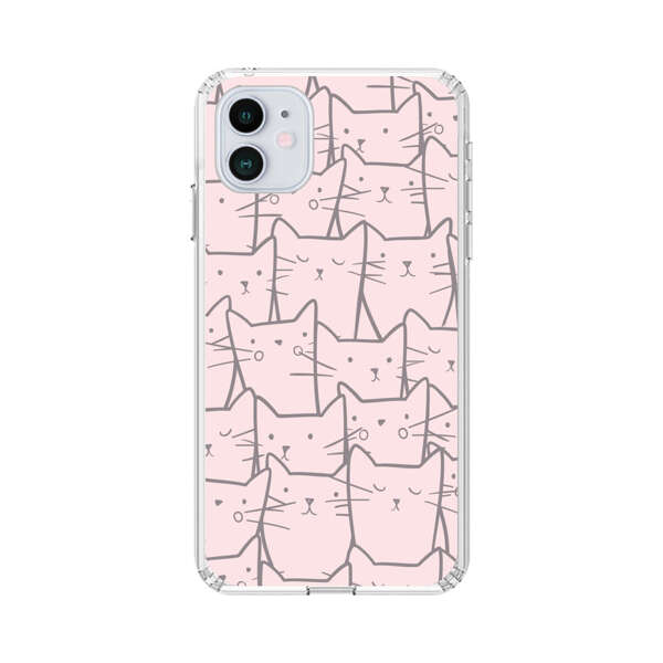 Cute Hand Drawn Cat Pattern iPhone 12 Mini Case