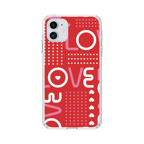 Red Love Typography Pattern iPhone 12 Mini Case
