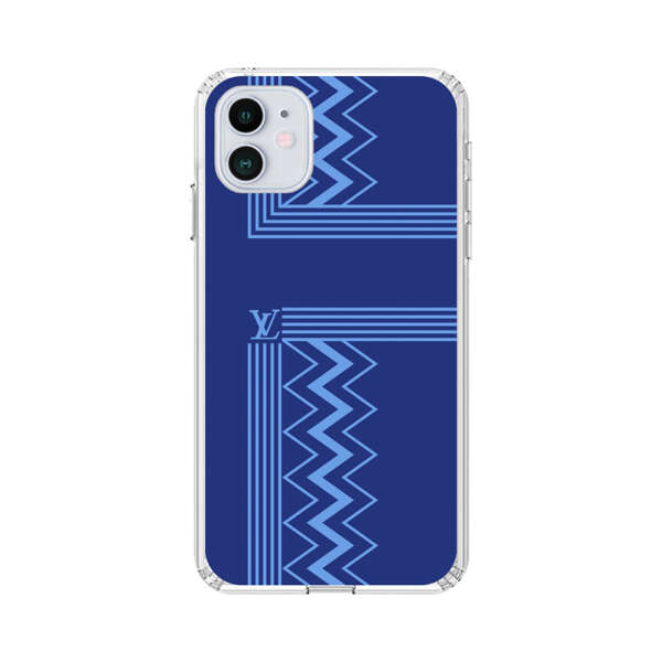 Stylish Geometric Zigzag Pattern in Blue iPhone 12 Mini Case