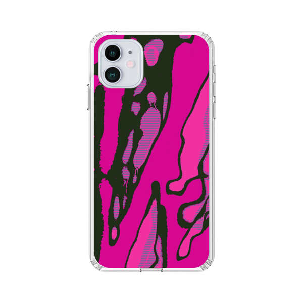 Vibrant Abstract Magenta Black Pattern iPhone 12 Mini Case