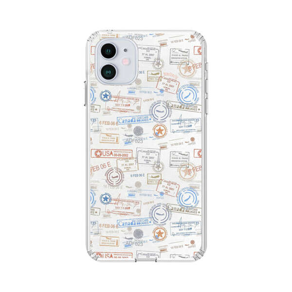 Vintage Passport Stamps Pattern iPhone 12 Mini Case