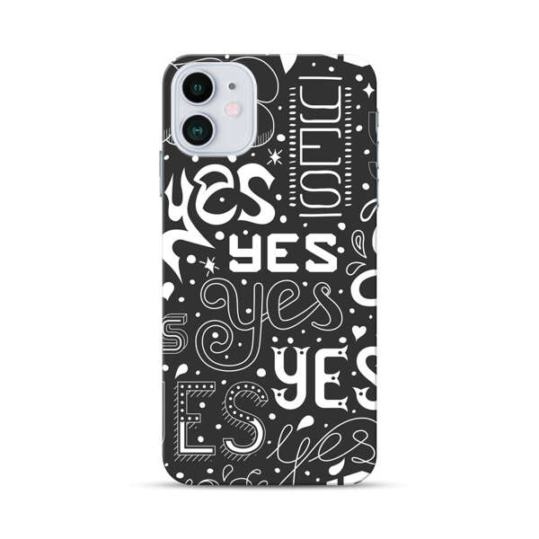 Bold Playful Typography Yes Pattern iPhone 12 Mini Hard Case