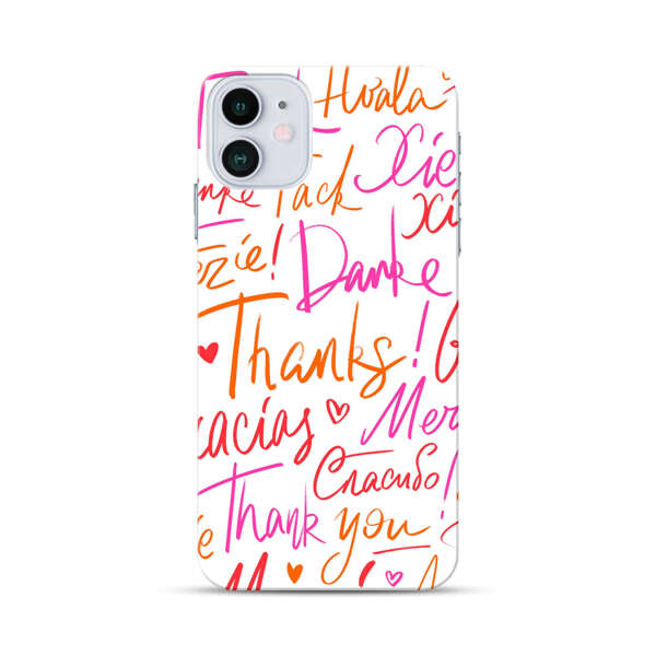 Colorful Thank You Multilingual Pattern iPhone 12 Mini Hard Case