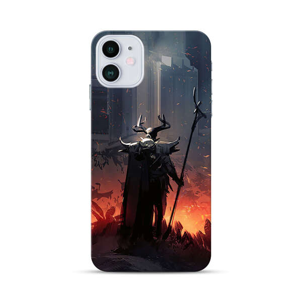 Dark Fantasy Warrior with Horned Helmet iPhone 12 Mini Hard Case