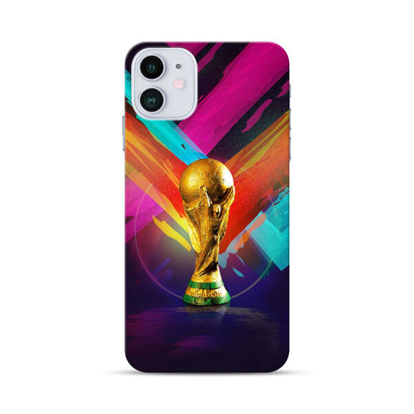 Golden Soccer Trophy with Colorful Abstract Background iPhone 12 Mini Hard Case