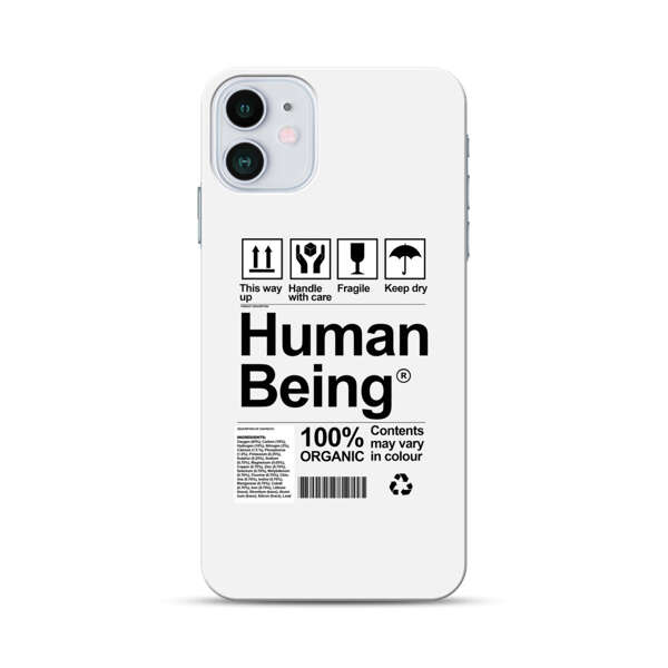 Human Being Fragile Label Design iPhone 12 Mini Hard Case