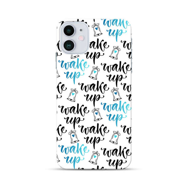 Motivational wake up call lettering pattern iPhone 12 Mini Hard Case